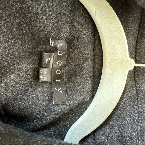 Men’s XL Charcoal Grey Theory Wool Cashmere Double Breastec Coat - Picture 4 of 11